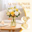 Der Rose 8 inch Amber Glass Vase Brown Vase for Centerpiece Table Decorations Home Desk Wedding Decor