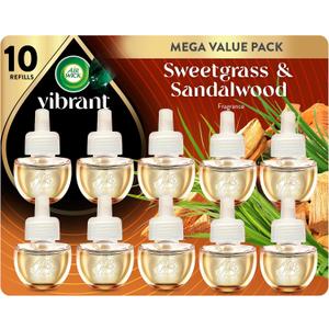 Air Wick Plug in Refills, Sweetgrass & Sandalwood, Essential Oil, 10 Count