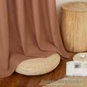 NICETOWN Caramel Linen Curtains for Kitchen, Thick Flax Small Window Treatments Semi Sheer Privacy Assured with Light Through for Cafe/Bathroom, W34 x L96, 2 Panels