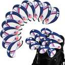Golf Club Iron Head Covers Set, 10PCS Neoprene USA Flag Design Protective Covers for Irons