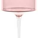 PLASTICPRO 10 Pack Plastic Wine Goblets 14 oz Two Tone Elegant Disposable Wine Glasses with Stem Reusable Hard Plastic Drinking Glasses for Parties Weddings, Pink and Clear
