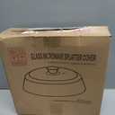 10in Glass Microwave Splatter Cover for Food with Silicone Mat, 10in Glass Microwave Plate Lid with Vent Holes & Easy-Grip Handle, Dishwasher Safe, No Plastic, Food Grade