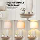 CINSARY 24.3" Farmhouse Jar Table Lamps Set of 2, 3 Way Touch Control Rustic Bedside Lamps with USB A+C Ports & AC Outlet, Pot Nightstand Lamps for Bedroom Living Room (LED Bulbs Included)