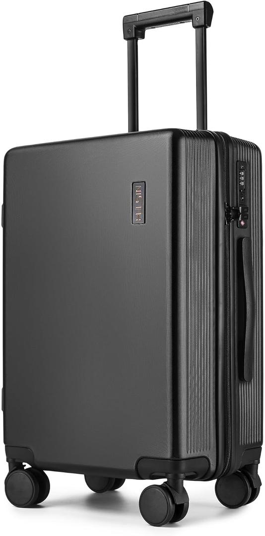 Carry on Luggage 22x14x9 Airline Approved, 20 Inch Carry-on Suitcase, Hard Shell Luggage with Spinner Wheels, Hardside Small Rolling Suitcase with TSA Lock for Travel (Black, 20 Inch)