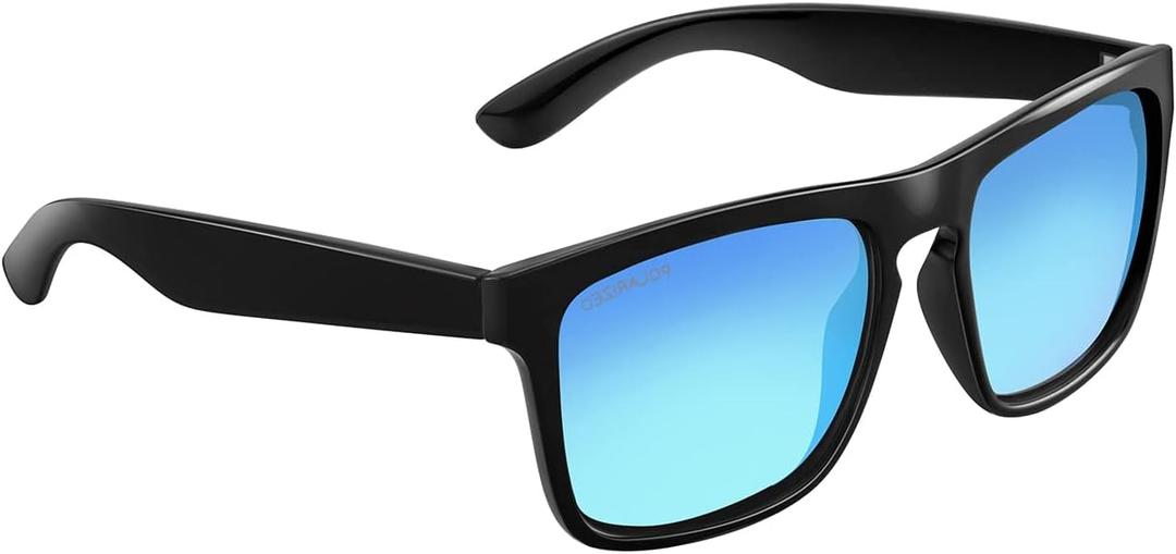 3 x SEVOS Polarized Vintage Sunglasses for Men Women With 100% UV Protection Sun Glasses (Black Black Black Frame-blue Lens)