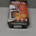 Ontel Handy Heater Turbo Wall Outlet Plug In Heater  Portable Indoor Ceramic Space Heater w/Adjustable Thermostat, 12-Hour Timer, Auto Shut Off, Quiet  Plug In Wall for Office, Bedroom, Camping