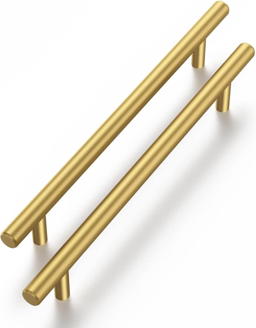 Haliwu 30 Pack Cabinet Handles Brass Gold Cabinet Pulls 5 Inch Hole Center Drawer Pulls Modern Bar Dresser Handles for Bathroom Kitchen Bedroom