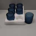 ZMOWIPDL Vintage Glassware Drinking Glasses Set of 6,12 oz Hobnail Glass Cups,Embossed Blue Water Tumbler,for Beer,Cocktail,Whiskey,Juice and Various Mixed Drinks- 1 Cleaning Brush