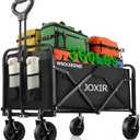Joxir Collapsible Wagon Cart Foldable 360lbs Capacity, Lightweight Portable Beach Wagon, Shopping Carts with Wheels for Grocery, Camping, Shopping, Beach, Fishing, Garden Cart