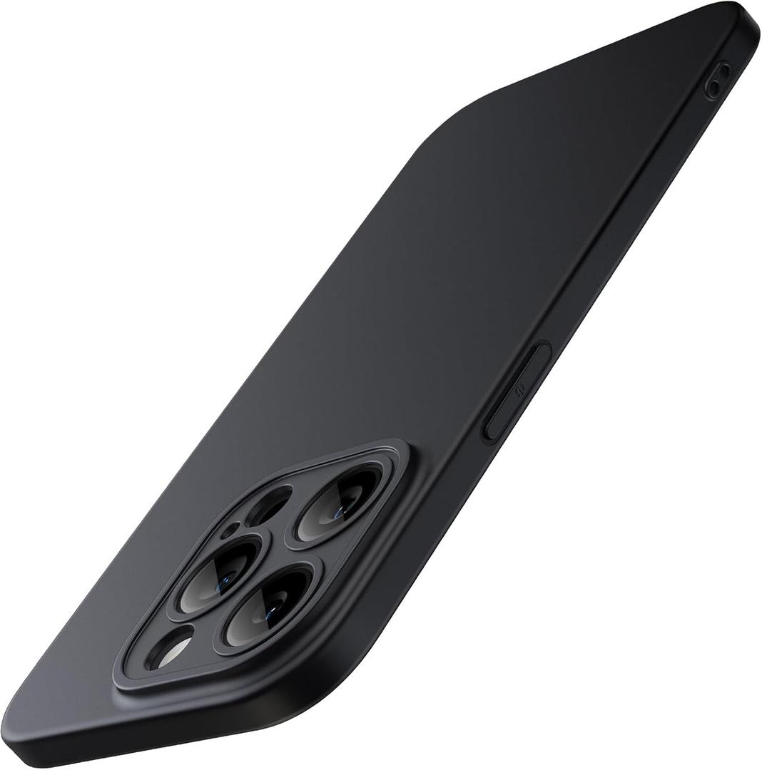 JETech Slim Case for iPhone 15 Pro 6.1-Inch with Camera Lens Full Cover Protection, Ultra-Thin Lightweight Matte Finish Minimalist Protective Phone Cover (Black Titanium)