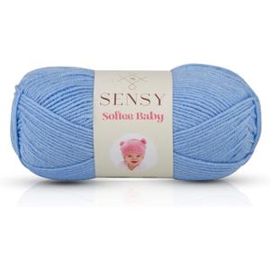 Sensy Softee Baby Yarn, 3.5 oz, 275 Yards, Gauge 3 Light (Blue) (1 Skein)