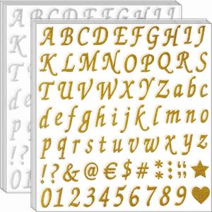 800 Piece Glitter Alphabet Letter Stickers - Self Adhesive, Gold & Silver, for Address Number, Grad Cap Decoration, DIY Crafts & Classroom Decor (1 Inch)