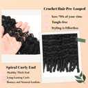 8 Packs Burmese Curly Crochet Hair 14inch Knotless Curly with Spiral Curl Ends Synthetic Hair for Women Pre looped Bohemian Crochet Braids Braiding Crochet Hair Extensions (14inch, 1B)