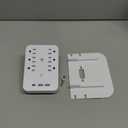 Wall Outlet Extender with Surge Protector, 6 AC Outlets, Shelf, 2 USB & USB C Charging Ports - Home & Dorm Plug Expander (White)