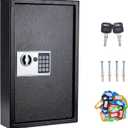 UMEKEN Key Box Wall Mount 60 Position Valet Digital Car Key Cabinet Lock Box with Code, Electronic Vehicle Key Holder Lockbox with Key Tags, Key Organizer Locker Box, Black, 12" x 3.94" x 19.69"