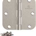 Door Hinges Satin Nickel 3.5 Inch Interior Hinges 5/8" Radius - 12 Pack