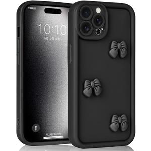 Black Bow Case for iPhone 11 Pro, Stylish Aesthetic Trendy Protective Cover Cute Kawaii Phone Case Womens Girls