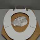 Mayfair Bennett Toilet Seat with Brushed Nickel Hinges, Slow Close Wood Seat, Secure Metal Hinges, Easy Install, Elongated, White