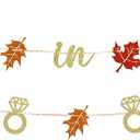 Fall in Love Banner Maple Leaves Glittery Garland for Fall Autumn Themed Wedding Engagement Bridal Shower Party Decorations