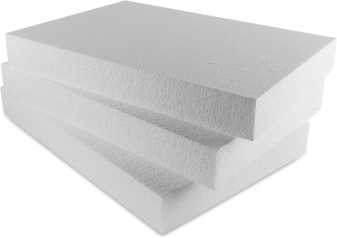 Super Z Outlet Foam Rectangle Blank Polystyrene Sheet Boards for Arts and Crafts Blank White DIY Project, Party Decorations (16 x 11 x 2 Inches) (3)