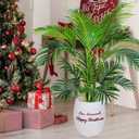 Worth Garden 4ft Artificial Areca Palm Plant, Fake Cane Palm Silk Tree Indoor Outdoor, Dypsis Lutescens, 47in Realistic Faux Silk Plants for Office Decoration