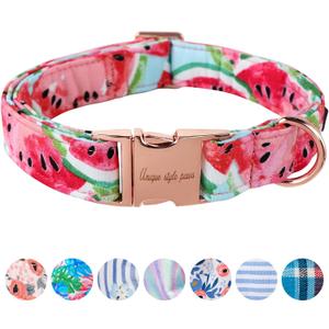 Unique style paws Dog Collar Metal Buckle Watermelon Collar Gift Durable Cute Collar for Small Medium Large Boys Girls Dogs