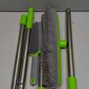 Rubber Broom with Squeegee for Carpet Pet Hair Remover,57 inch Long Handled Fur Remover Rake,Portable Detailing Lint Brush,Pet Removal Fluff Carpet, Hardwood Floor, Tile (Green)