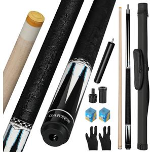 GARSEN Pool Cue Stick 58 inch 18 oz 19 oz 20 oz 21 oz Billiard House Bar Pool Stick (Leather White)