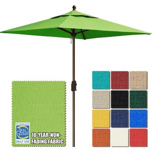 EliteShade USA 10-Year-Non-Fading 6x6Ft Square Market Patio Umbrella, UPF 50+ UV Protection Performance Sun Umbrella, Heavy Duty Commercial Grade Outdoor Table Umbrella with Crank, Windproof Vented Top for Garden, Pool, Deck and Outdoor Playsets, Macaw Green