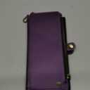 Defencase Compatible with Samsung Galaxy S22 Ultra Case Wallet with RFID Blocking Card Holder for Women Men, PU Leather Magnetic Snap Flip Zipper Strap Phone Case Fit for Galaxy S22 Ultra 5G, Purple