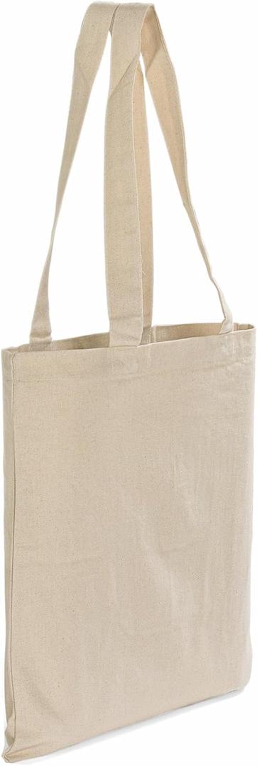 12 Pack Wholesale Canvas Tote Bags, Natural Color, 12oz Fabric