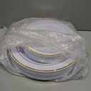 WDF 60PCS White Gold Plates Disposable - Gold Plastic Plates, Including 30-10.25inch Gold Dinner and 30-7.5inch Salad/Dessert for Thanksgiving