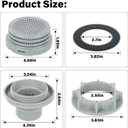 10746 Pool Threaded Strainer Connector Nut Washer Kit for for Intex Swimming Pool Replacement SetIncluding Parts 10744 10256 10255