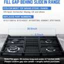 30" Slide-in Range Rear Filler Kit W10113901A, Stove Gap Universal Triangular Filler Strip, Cooktop Trim Kit Between Stove and Backsplash for Whirlpool & Most Brand, Durable Aluminum, Silver