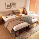 PRAISUN 4000LBS King Bed Frame with Charging Station, 14 inch Bedframe