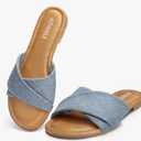 ATHMILE Sandals for Women 2026 Dressy Summer Flat Comfortable Fashion Beach Cute Ladies Slides Leather Casual Dress Women's Sandals Size 10