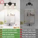 3-Light Bathroom Light Fixtures, 17.23" Black Modern Vanity Lights with Clear Glass Shade, Bathroom Wall Lamp for Mirror Kitchen Living Room Hallway Cabinet Porch