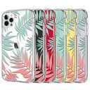 LUHOURI for iPhone 16 Pro Case with Screen Protector - Crystal Acrylic Clear - Fashionable Pattern Design -Wireless Charging -Slim Fit Protective Phone Cover for Women Girls,Tropical Floral Leaves