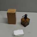 Square Bathroom Soap Dispenser Amber Bottle with Oil Rubbed Bronze Pump, Retangle Cube 8.4 oz Glass Bottles with Stainless Steel Pump Hand Liquid Soap Dispenser Kitchen