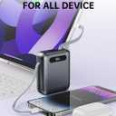 Portable Charger, Ultra Mini 10000mAh Portable Charger Power Bank with Built-in Cables, 35W Fast Charging Battery Pack, Travel Essential Compatible with iPhone 17 16 15 Samsung S22 S21 Google iPad etc.