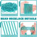 Huskein 100 PCS Lakeblue Beads Necklaces, 33" Round Beads Bulk, Mardi Gras Parade Accessories, Costume Necklaces for Parade Favors Accessories Decorations Festive Event Gender Reveal Party Supplies