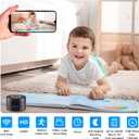 Indoor Camera with Clock and Wireless Charging, 1080P WiFi Cameras for Home, Security Camera with Motion Detection, Night Vision, Local & Cloud Storage,with APP (Black)
