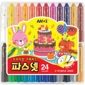 Amos Premium Non-toxic Silky Crayon Pasnet 24 Colors
