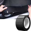 Automotive Car Door Edge Entry Guards Door Sill Protector Strip 5D Carbon Fiber Vinyl Wrap Film Paint Threshold Scuff Plate Protectors Anti-Collision for Most Vehicles (Black, 2in*33FT)