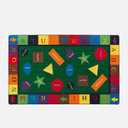 KIDCARPET.COM Shapes & Alphabets - Bright Rectangle Classroom Rug | Bordered Area Rug for Preschool Daycare Learning 7'6" x 12" Ft