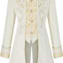 Men's Steampunk Jacket Gothic Medieval Vintage Court Tailcoat Halloween Costumes