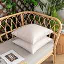 Kevin Textile Pack of 2 Outdoor Waterproof Throw Pillow Covers Decorative Farmhouse Checkered Square Solid Cushion Cases for Patio Garden Porch Sofa Light Beige 18x18 inch