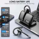 Bluetooth Headset, Wireless Bluetooth Earpiece with Dual-Mic & Noise Canceling, Single Ear Headset with Mute for Business, Remote Work, V5.3 Hand-Free headset for iOS Android Cell Phone (Black)