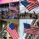 Flag Pole for Outside-6ft with Plastic Decorative Finial, White Flagpole Kit with Metal Holder, Two Tangle-Free Flag Pole Rings for House, Porch, Yard