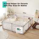 Doradotey Baby Playpen, Quick Setup Portable Baby Playard for Babies and Toddlers, Foldable Playpen Fence Indoors & Outdoor, Breathable Mesh Anti-Fall Play Pen 71x71, Grey